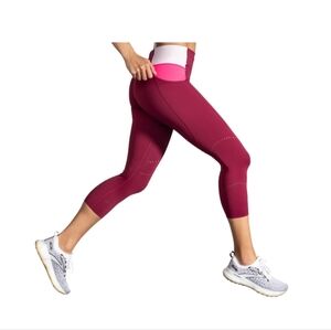Brooks Women's Maroon and Pink Capris